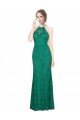 Lace High Neck Low Back Mermaid Dark Green Prom Dress / Bridesmaid Dress Manchester