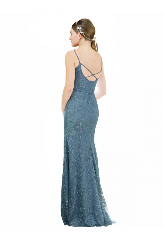 Lace V-Neck Open Back Sheath Bridesmaid Dress Manchester