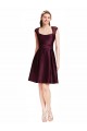 Satin & Lace Square Neck Open Back A-Line Grape Bridesmaid Dress Manchester