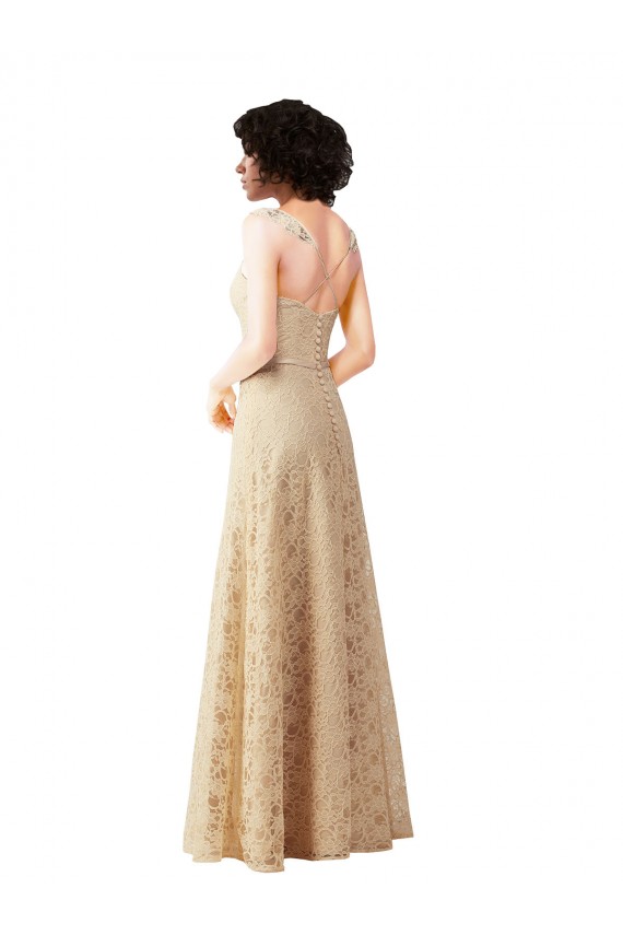 Lace Sweetheart A-Line Champagne Bridesmaid Dress Manchester
