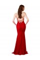 Lace V-Neck Open Back Mermaid Red Formal Dress / Bridesmaid Dress Manchester