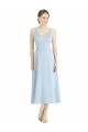 Satin V-Neck A-Line Light Sky Blue Bridesmaid Dress Manchester