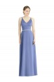 Satin V-Neck A-Line Periwinkle Bridesmaid Dress Manchester
