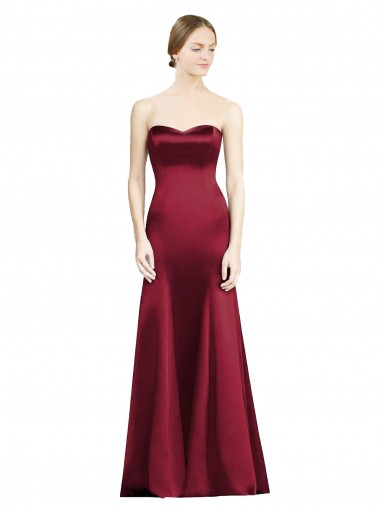 Satin Sweetheart Mermaid Burgundy Bridesmaid Dress Manchester