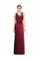 Satin & Lace V-Neck A-Line Burgundy Bridesmaid Dress Manchester