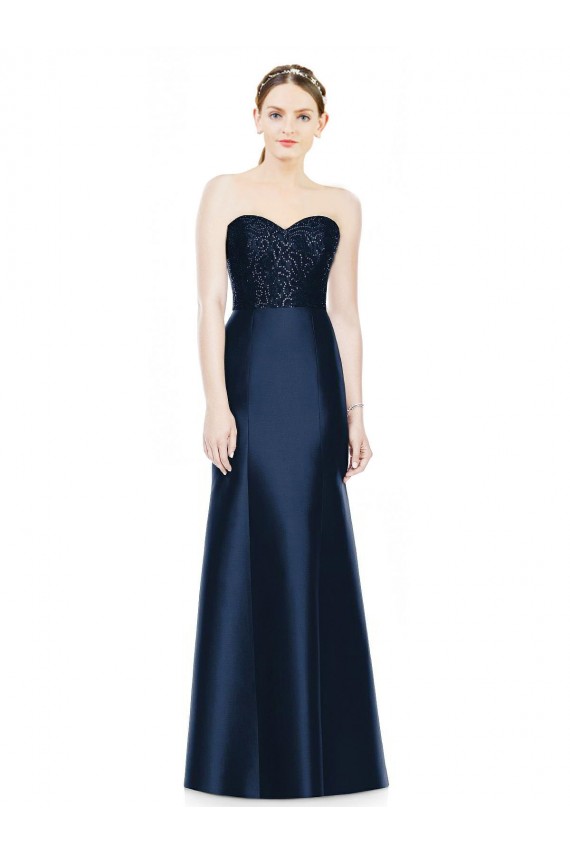 Satin Strapless Mermaid Dark Navy Evening Dress / Bridesmaid Dress Manchester