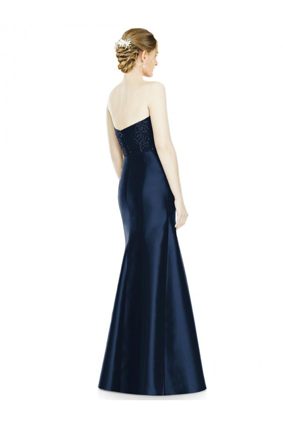 Satin Strapless Mermaid Dark Navy Evening Dress / Bridesmaid Dress Manchester