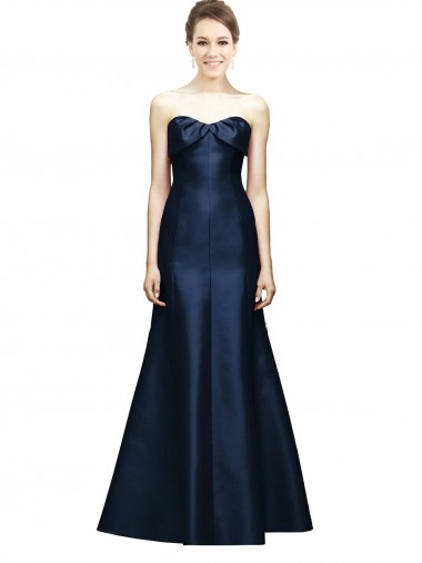 Satin Strapless Mermaid Dark Navy Bridesmaid Dress Manchester