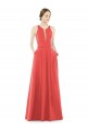 Satin Jewel Neck A-Line Firecracker Bridesmaid Dress Manchester