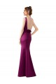 Satin Bateau Neck Open Back Sheath Merlot Black Tie Evening Gown / Prom Dress / Bridesmaid Dress Manchester