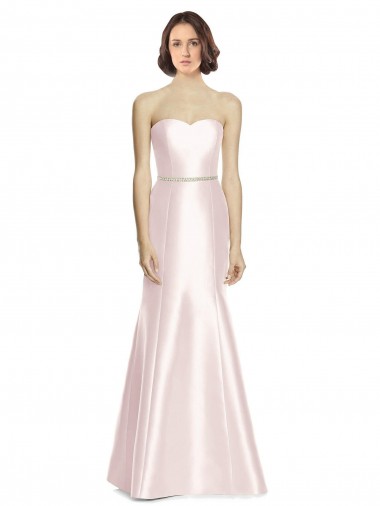 Satin Strapless Mermaid Pink Bridesmaid Dress Manchester