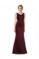 Satin V-Neck Low Back A-Line Burgundy Black Tie Evening Gown / Prom Dress / Bridesmaid Dress Manchester