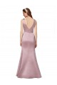 Satin V-Neck V-Back Sheath Burgundy Formal Evening Gown / Prom Dress / Bridesmaid Dress Manchester