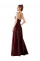 Satin Halter Neck A-Line Burgundy Gold Prom Dress / Bridesmaid Dress Manchester