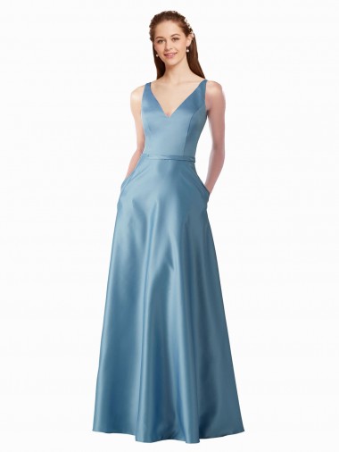 Satin High Neck A-Line Black Tie Prom Dress / Bridesmaid Dress Manchester