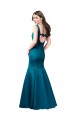 Satin Bateau Neck Mermaid Peacock Blue Prom Dress / Bridesmaid Dress Manchester