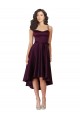 Satin Scoop Neck Neck Open Back A-Line Grape High Low Prom Dress / Bridesmaid Dress Manchester