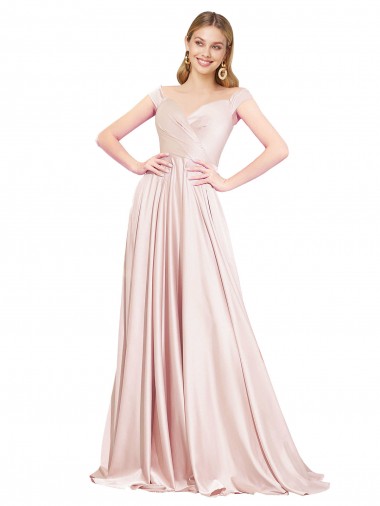 Satin High Neck A-Line Pink Formal Evening Gown / Prom Dress / Bridesmaid Dress Manchester