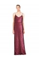 Sequin High Neck A-Line Burgundy Formal Evening Gown / Prom Dress / Bridesmaid Dress Manchester
