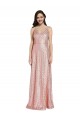 Sequin V-Neck Low Back Sheath Rose Gold Formal Evening Gown / Prom Dress / Bridesmaid Dress Manchester