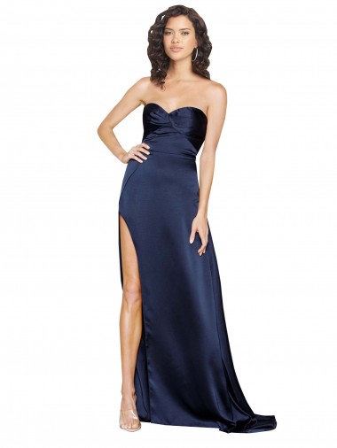 Silk like Satin High Neck Low Back A-Line Sapphire Formal Evening Gown / Prom Dress / Bridesmaid Dress Manchester