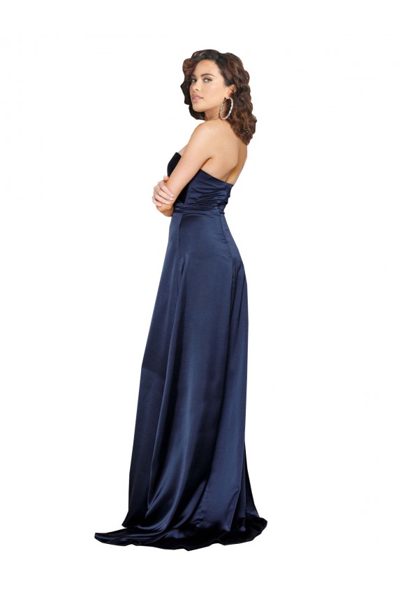 Silk like Satin High Neck Low Back A-Line Sapphire Formal Evening Gown / Prom Dress / Bridesmaid Dress Manchester