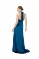 Silk like Satin Halter Neck Open Back A-Line Peacock Blue Formal Evening Gown / Prom Dress / Bridesmaid Dress Manchester