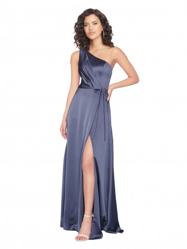 Silk like Satin One Shoulder A-Line Dusk Formal Evening Gown / Prom Dress / Bridesmaid Dress Manchester