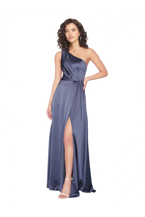 Silk like Satin One Shoulder A-Line Dusk Formal Evening Gown / Prom Dress / Bridesmaid Dress Manchester