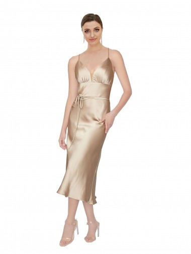 Silk like Satin V-Neck A-Line Formal Evening Gown / Prom Dress / Bridesmaid Dress Manchester