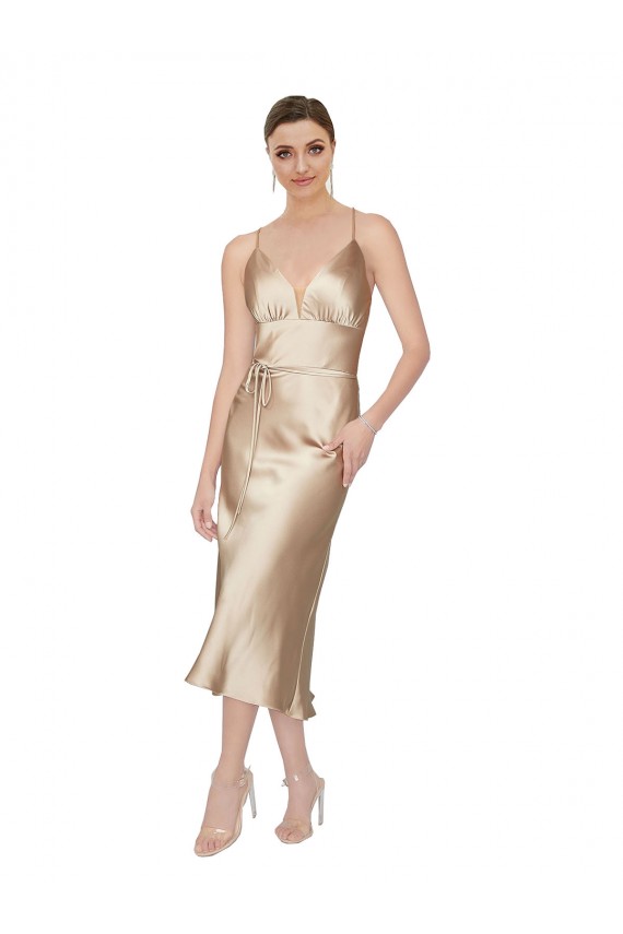 Silk like Satin V-Neck A-Line Formal Evening Gown / Prom Dress / Bridesmaid Dress Manchester