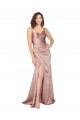Silk like Satin V-Neck V-Back Sheath Dusty Pink Black Tie Evening Gown / Prom Dress / Bridesmaid Dress Manchester