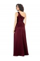 Silk like Satin One Shoulder A-Line Burgundy Formal Evening Gown / Prom Dress / Bridesmaid Dress Manchester