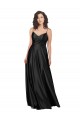 Silk like Satin V-Neck Low Back A-Line Black Formal Dress / Bridesmaid Dress Manchester