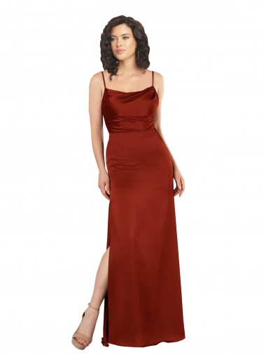 Silk like Satin Square Neck Low Back A-Line Red Formal Evening Gown / Prom Dress / Bridesmaid Dress Manchester