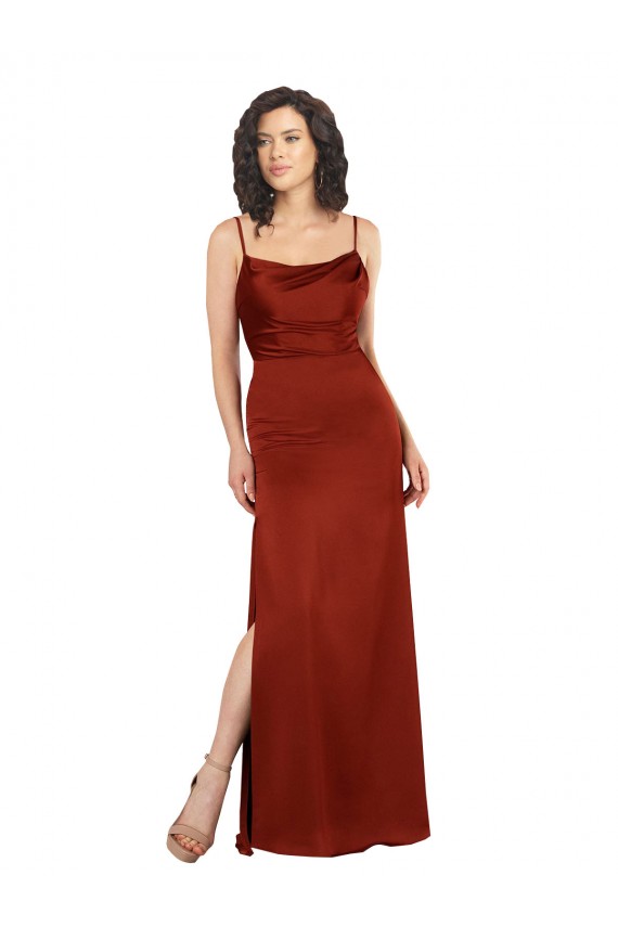 Silk like Satin Square Neck Low Back A-Line Red Formal Evening Gown / Prom Dress / Bridesmaid Dress Manchester