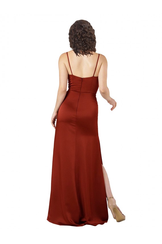 Silk like Satin Square Neck Low Back A-Line Red Formal Evening Gown / Prom Dress / Bridesmaid Dress Manchester