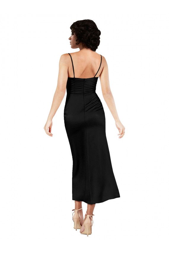 Silk like Satin Cowl Neck A-Line Black Formal Evening Gown / Prom Dress / Bridesmaid Dress Manchester