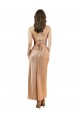 Silk like Satin Cowl Neck Open Back Sheath Rose Gold Formal Evening Gown / Prom Dress / Bridesmaid Dress Manchester
