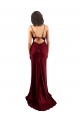 Silk like Satin Cowl Neck Long Sheath Burgundy Formal Evening Gown / Prom Dress / Bridesmaid Dress Manchester