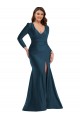 Silk like Satin V-Neck Mermaid Atlantic Blue Formal Plus Size Evening Gown / Prom Dress / Bridesmaid Dress Manchester