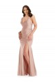 Silk like Satin V-Neck Mermaid Dusty Pink Formal Plus Size Evening Gown / Prom Dress / Bridesmaid Dress Manchester