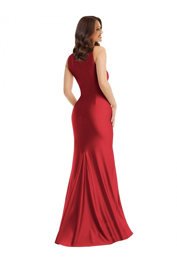 Silk like Satin Square Neck Mermaid Red Formal Plus Size Evening Gown / Prom Dress / Bridesmaid Dress Manchester