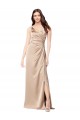 Silk like Satin V-Neck Low Back A-Line Champagne Pink Formal Evening Gown / Prom Dress / Bridesmaid Dress Manchester