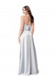 Silk like Satin Halter Neck Open Back A-Line Fog Formal Evening Gown / Bridesmaid Dress Manchester