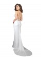 Silk like Satin Cowl Neck Open Back Sheath White Beach Wedding Dress Manchester
