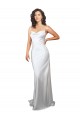 Silk like Satin Cowl Neck Open Back Sheath White Beach Wedding Dresses Manchester