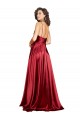Silk like Satin Cowl Neck Low Back A-Line Burgundy Black Tie Evening Dress / Prom Dress / Bridesmaid Dress Manchester