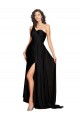 Silk like Satin One Shoulder A-Line Black Black Tie Evening Gown / Prom Dress / Bridesmaid Dress Manchester