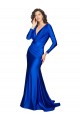 Silk like Satin V-Neck V-Back Mermaid Royal Blue Formal Evening Gown / Prom Dress / Bridesmaid Dress Manchester